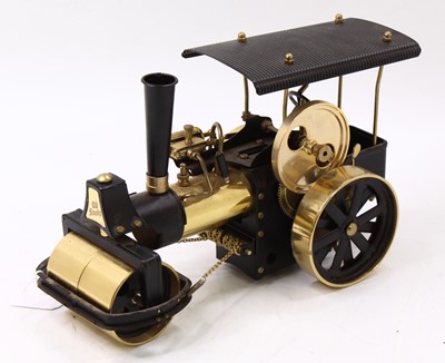 Lot 22 - A Wilesco D36 brass live steam roller, unboxed,...