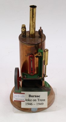 Lot 36 - Burnac, Stoke on Trent, small vertical steam...