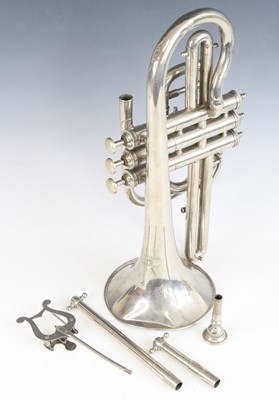 Lot 659 - An early 20th century chrome plated cornet,...