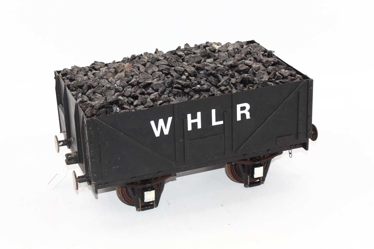 Lot 50 - A 5 inch gauge WHLR open metal coal wagon,...
