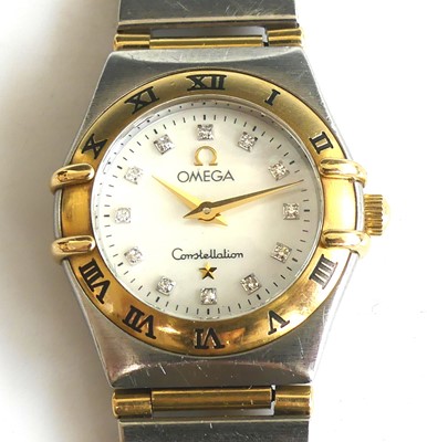Lot 2326 - A lady's Omega Constellation bi-metal quartz...