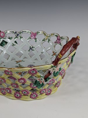 Lot 2059 - A Worcester porcelain table basket, circa 1770,...