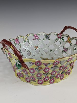 Lot 2059 - A Worcester porcelain table basket, circa 1770,...