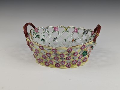 Lot 2059 - A Worcester porcelain table basket, circa 1770,...