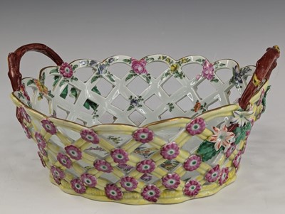 Lot 2059 - A Worcester porcelain table basket, circa 1770,...