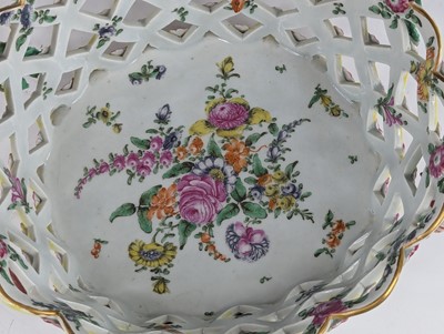 Lot 2059 - A Worcester porcelain table basket, circa 1770,...