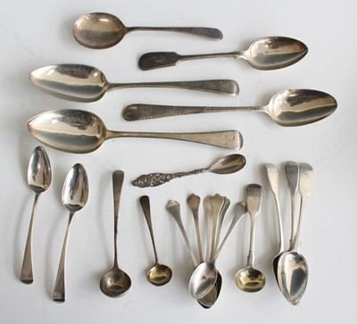 Lot 1072 - A selection of George III and later silver...