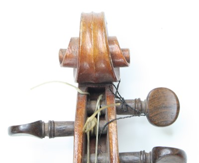 Lot 660 - A Continental violin, having a two piece maple...