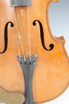 Lot 660 - A Continental violin, having a two piece maple...