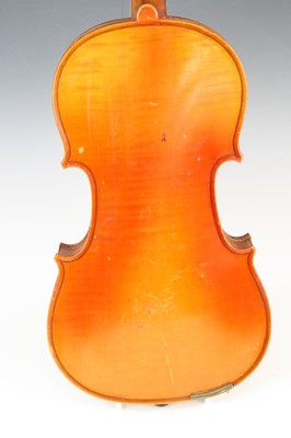Lot 660 - A Continental violin, having a two piece maple...