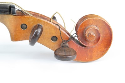 Lot 660 - A Continental violin, having a two piece maple...