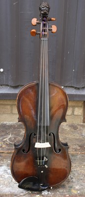 Lot 641 - A Continental violin, having a two-piece maple...