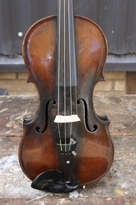 Lot 641 - A Continental violin, having a two-piece maple...