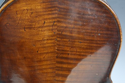 Lot 641 - A Continental violin, having a two-piece maple...