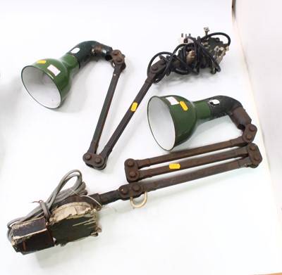 Lot 94 - Pair of Industrial Angle Poise Lamp,...