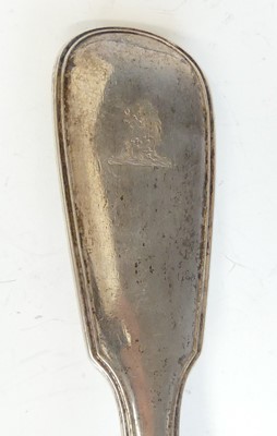 Lot 2102 - A Victorian silver soup ladle, in the Fiddle &...
