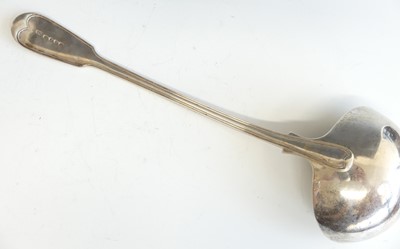 Lot 2102 - A Victorian silver soup ladle, in the Fiddle &...