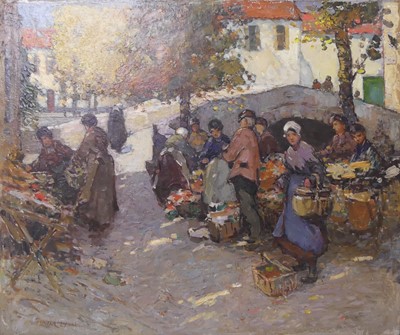 Lot 363 - Thomas Bonar Lyon (1873-1955) - Figures at the...