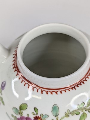 Lot 2031 - A Lowestoft porcelain teapot, circa 1790, of...