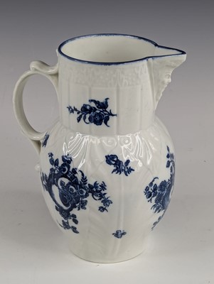 Lot 2060 - A Worcester porcelain mask jug, circa 1770, of...