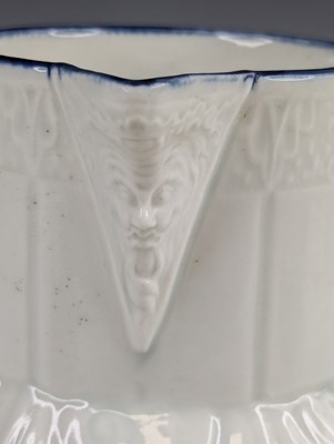 Lot 2060 - A Worcester porcelain mask jug, circa 1770, of...