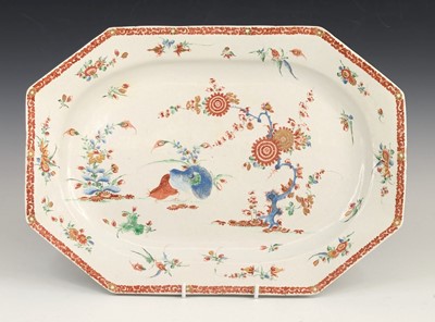Lot 2050 - A Bow porcelain meat dish, circa 1755, of...