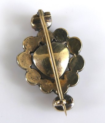 Lot 2260 - A George III ruby and diamond cluster brooch,...