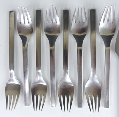 Lot 116 - A George Jensen stainless steel eight-place...