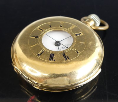 Lot 2306 - A continental 18ct gold cased half hunter...