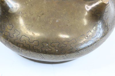 Lot 2067 - A Chinese wire inlaid bronze censer, 18th to...
