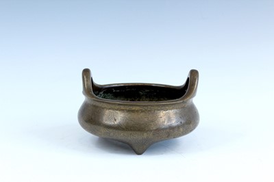 Lot 2067 - A Chinese wire inlaid bronze censer, 18th to...