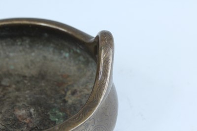 Lot 2067 - A Chinese wire inlaid bronze censer, 18th to...