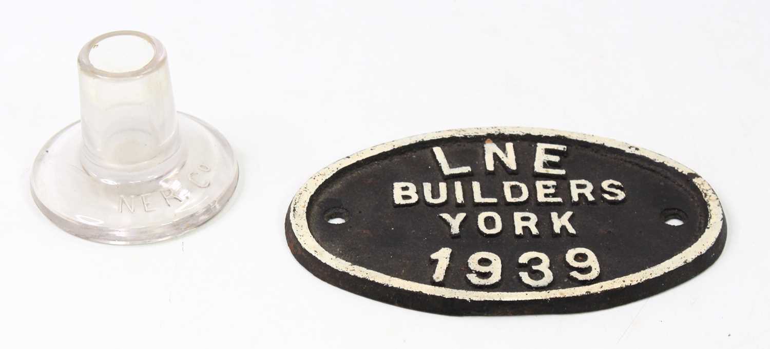 Lot 44 - Two Northeastern pieces of railwayana,...