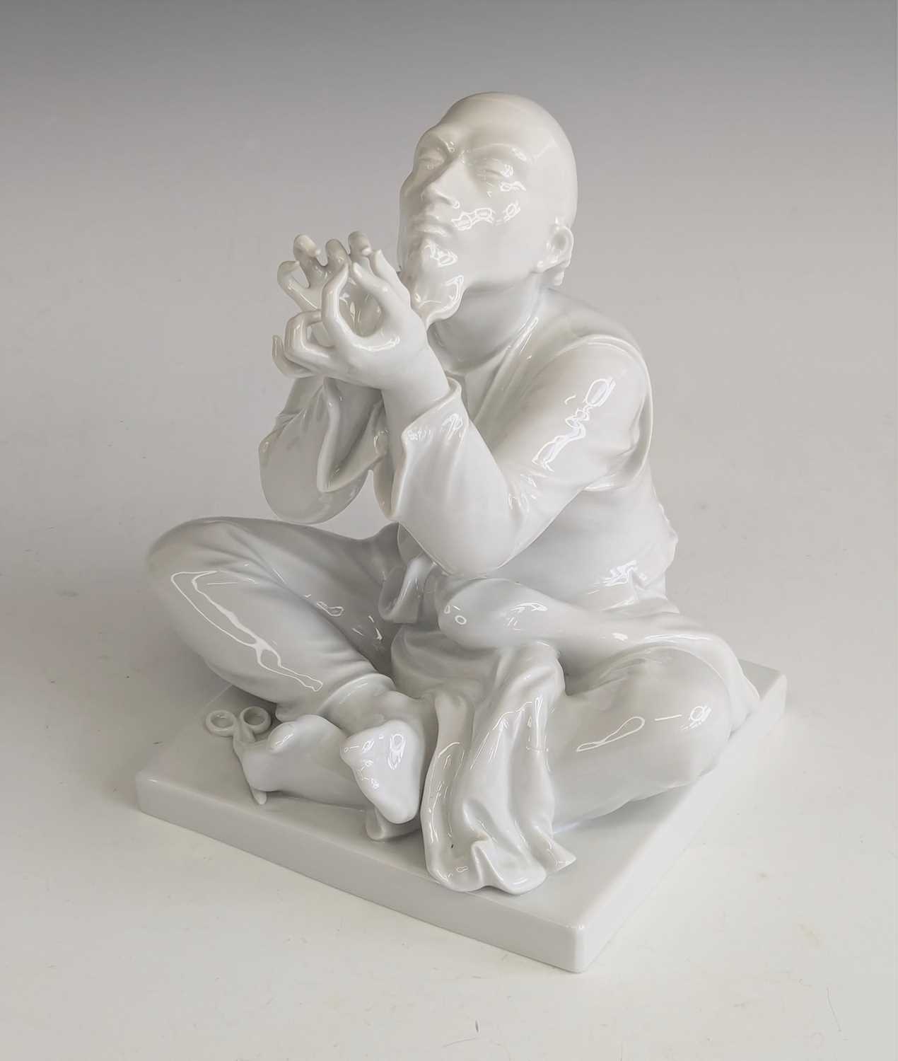 Lot 2067 - A Meissen blanc-de-chine porcelain figure of...