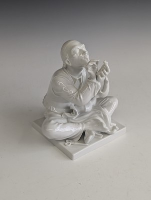 Lot 2067 - A Meissen blanc-de-chine porcelain figure of...