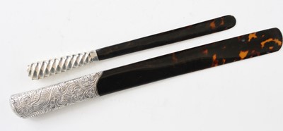 Lot 2155 - A late Victorian silver handled and...
