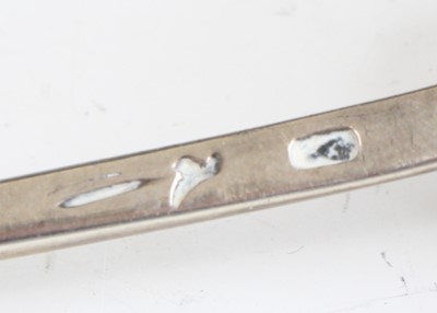 Lot 2099 - An 18th century silver mote spoon, having...