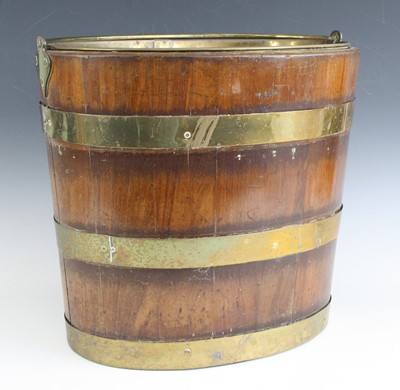 Lot 2584 - A 19th century coopered fruitwood and brass...