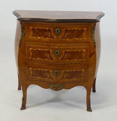 Lot 2558 - A Louis XV style walnut and marquetry small...