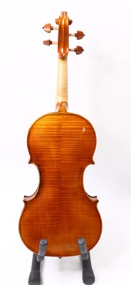 Lot 642 - A modern Baroque 3¾ violin, having a two-piece...