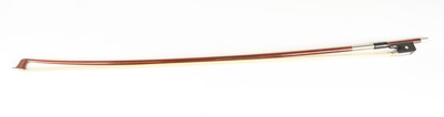 Lot 666 - A viola bow, the round Pernambuco stick with...