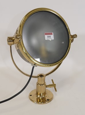 Lot 99 - A 20th century brass wall mounted adjustable...