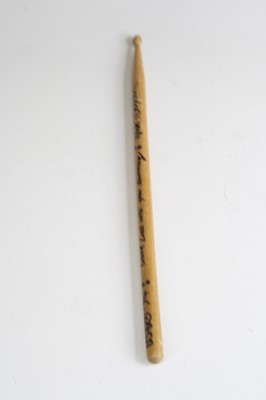 Lot 636 - Pink Floyd, a singular drumstick signed by...