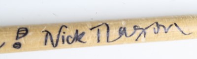 Lot 636 - Pink Floyd, a singular drumstick signed by...