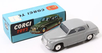Lot 1419 - Corgi Toys, 204, Rover 90 Saloon, grey body...