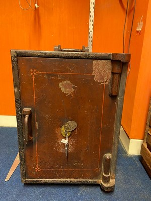 Lot 1284 - A Milners fire resisting cast iron box safe...