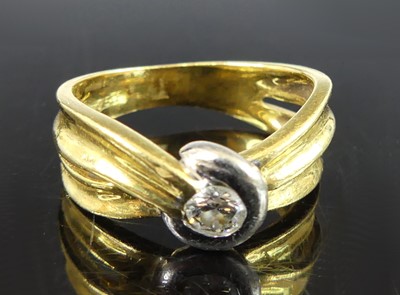 Lot 2642 - An 18ct yellow and white gold diamond...