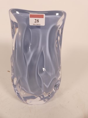 Lot 28 - A pale blue art glass vase, bearing etched...