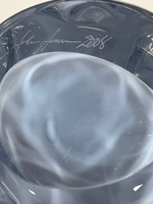 Lot 28 - A pale blue art glass vase, bearing etched...