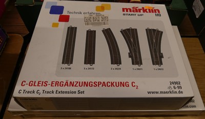 Lot 1618 - A Marklin HO Startup C track extension set x3,...